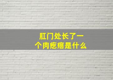 肛门处长了一个肉疙瘩是什么