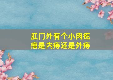 肛门外有个小肉疙瘩是内痔还是外痔