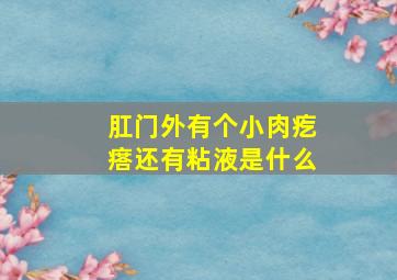 肛门外有个小肉疙瘩还有粘液是什么