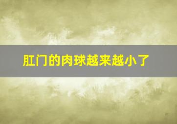 肛门的肉球越来越小了