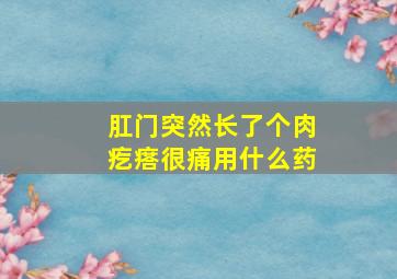 肛门突然长了个肉疙瘩很痛用什么药