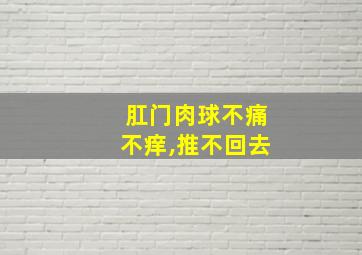 肛门肉球不痛不痒,推不回去