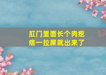 肛门里面长个肉疙瘩一拉屎就出来了