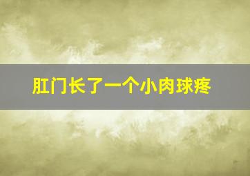 肛门长了一个小肉球疼