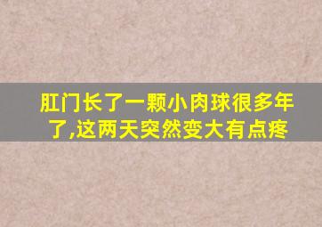 肛门长了一颗小肉球很多年了,这两天突然变大有点疼