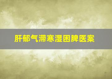 肝郁气滞寒湿困脾医案