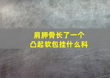 肩胛骨长了一个凸起软包挂什么科