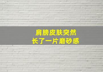 肩膀皮肤突然长了一片磨砂感