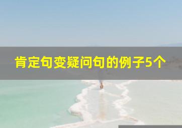 肯定句变疑问句的例子5个