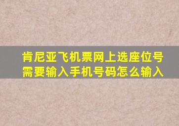 肯尼亚飞机票网上选座位号需要输入手机号码怎么输入