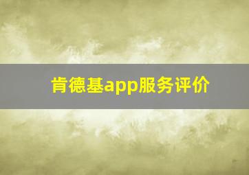 肯德基app服务评价