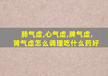 肺气虚,心气虚,脾气虚,肾气虚怎么调理吃什么药好