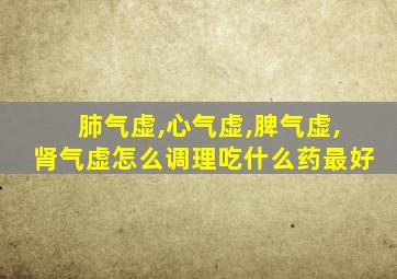 肺气虚,心气虚,脾气虚,肾气虚怎么调理吃什么药最好