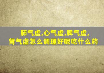 肺气虚,心气虚,脾气虚,肾气虚怎么调理好呢吃什么药