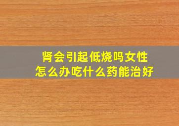 肾会引起低烧吗女性怎么办吃什么药能治好