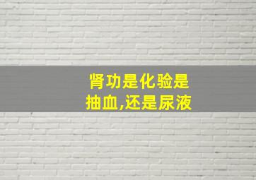 肾功是化验是抽血,还是尿液