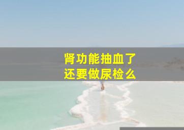 肾功能抽血了还要做尿检么