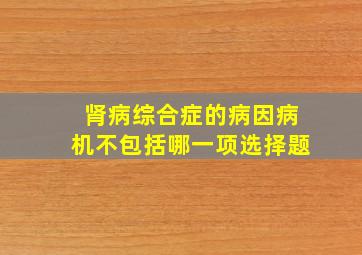 肾病综合症的病因病机不包括哪一项选择题