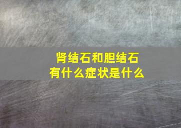 肾结石和胆结石有什么症状是什么