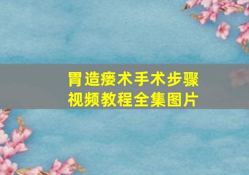 胃造瘘术手术步骤视频教程全集图片