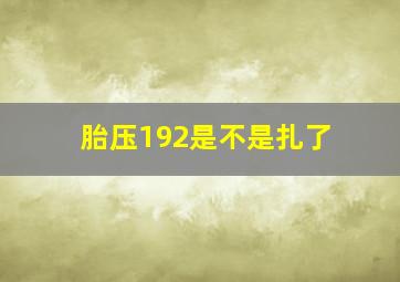 胎压192是不是扎了