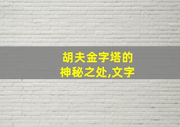 胡夫金字塔的神秘之处,文字