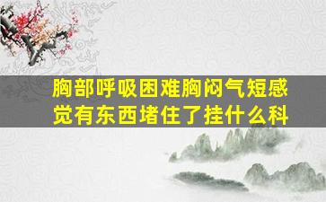 胸部呼吸困难胸闷气短感觉有东西堵住了挂什么科