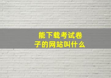 能下载考试卷子的网站叫什么