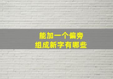 能加一个偏旁组成新字有哪些