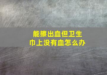 能擦出血但卫生巾上没有血怎么办