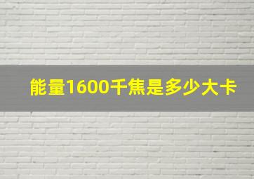 能量1600千焦是多少大卡