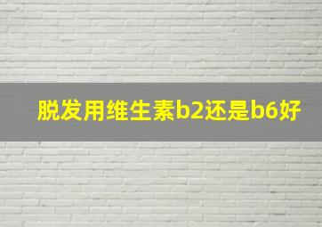 脱发用维生素b2还是b6好