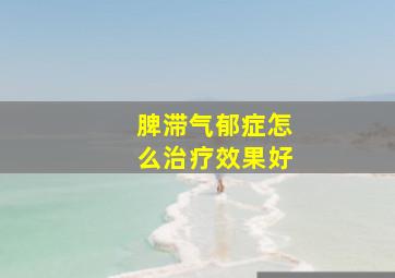 脾滞气郁症怎么治疗效果好