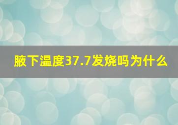 腋下温度37.7发烧吗为什么