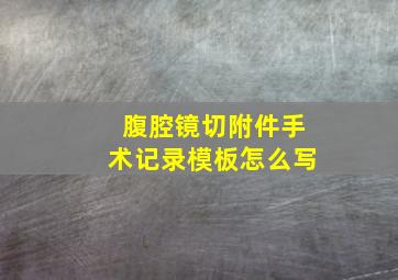 腹腔镜切附件手术记录模板怎么写