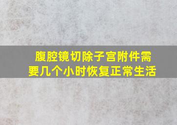 腹腔镜切除子宫附件需要几个小时恢复正常生活