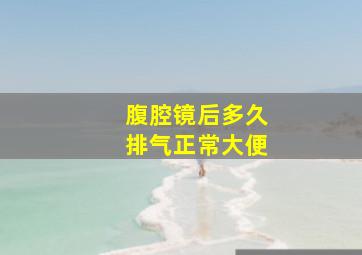 腹腔镜后多久排气正常大便