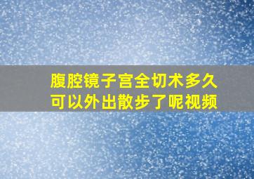 腹腔镜子宫全切术多久可以外出散步了呢视频