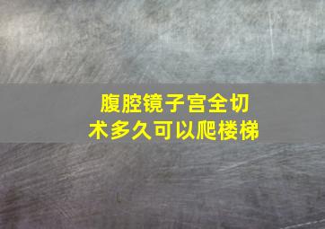 腹腔镜子宫全切术多久可以爬楼梯