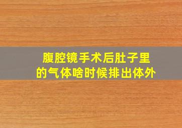 腹腔镜手术后肚子里的气体啥时候排出体外