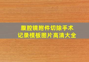 腹腔镜附件切除手术记录模板图片高清大全