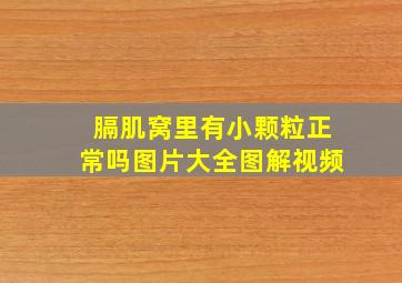 膈肌窝里有小颗粒正常吗图片大全图解视频