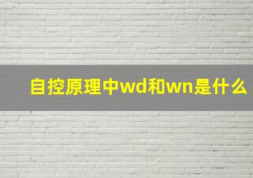 自控原理中wd和wn是什么