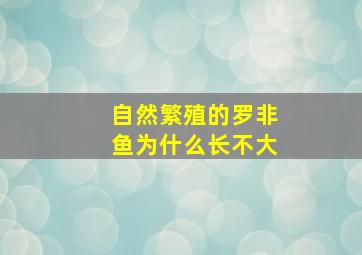 自然繁殖的罗非鱼为什么长不大