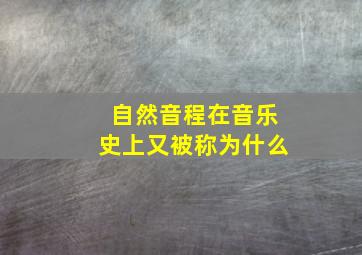 自然音程在音乐史上又被称为什么