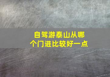 自驾游泰山从哪个门进比较好一点