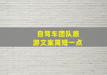 自驾车团队旅游文案简短一点