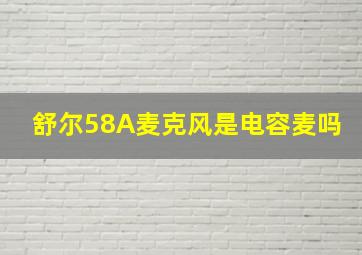 舒尔58A麦克风是电容麦吗