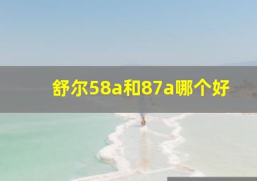 舒尔58a和87a哪个好