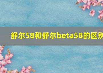 舒尔58和舒尔beta58的区别